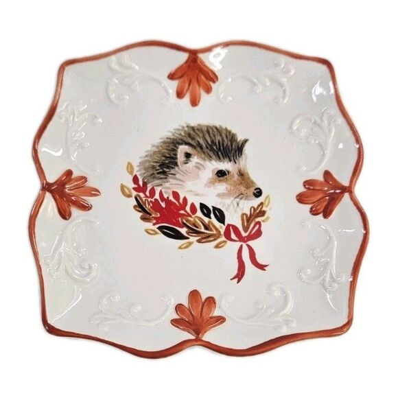 Angela Staehling Sketchbook Series Magenta Hedgehog Trivet Plate Ceramic Decor - Picture 1 of 6